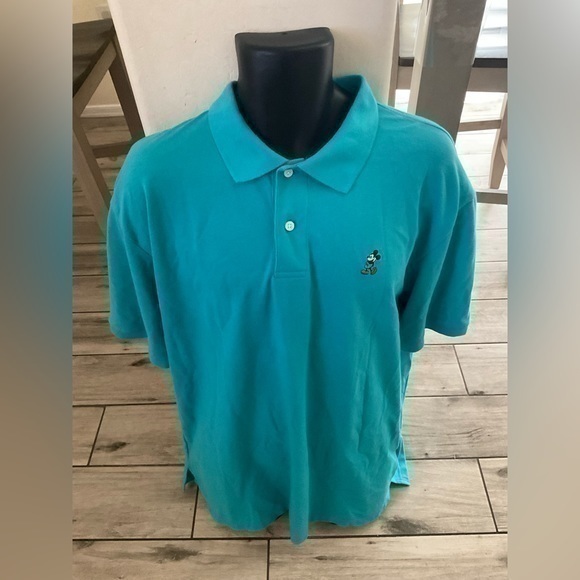 Disney Other - Men’s used Disney blue polo retro shirt Mickey Mouse patch size L large
